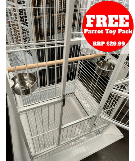 Parrot-Supplies Oakland Open Top Parrot Cage White Parrot-Supplies Oakland Open Top Parrot Cage White